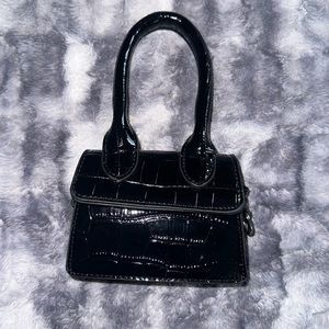 Mini black hour glass purse